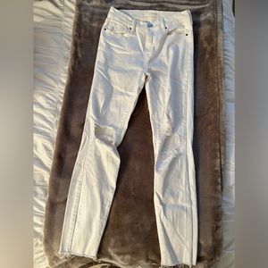 Pacsun White Skinny High Rise Jeggings w/ Rips (25)
